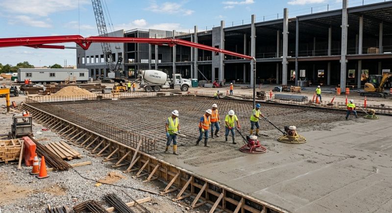 Commercial Slab Installation in Calhoun County, MI