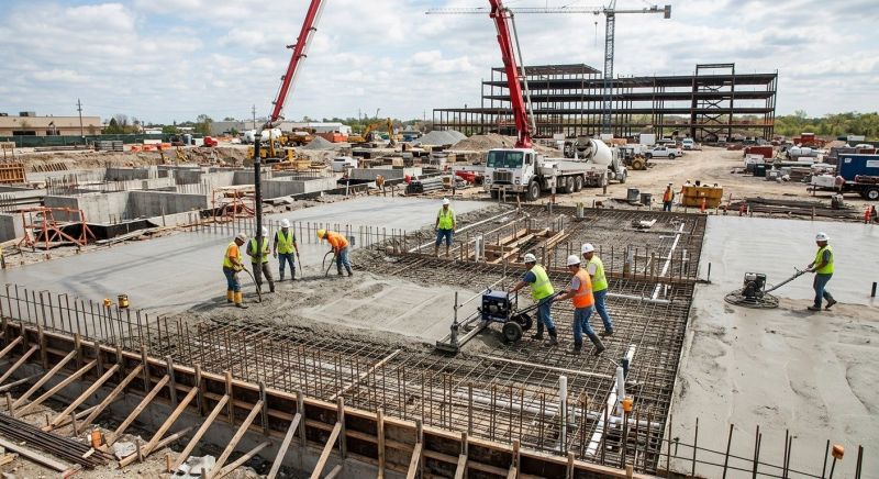 Commercial Slab Installation in Three Rivers, MI